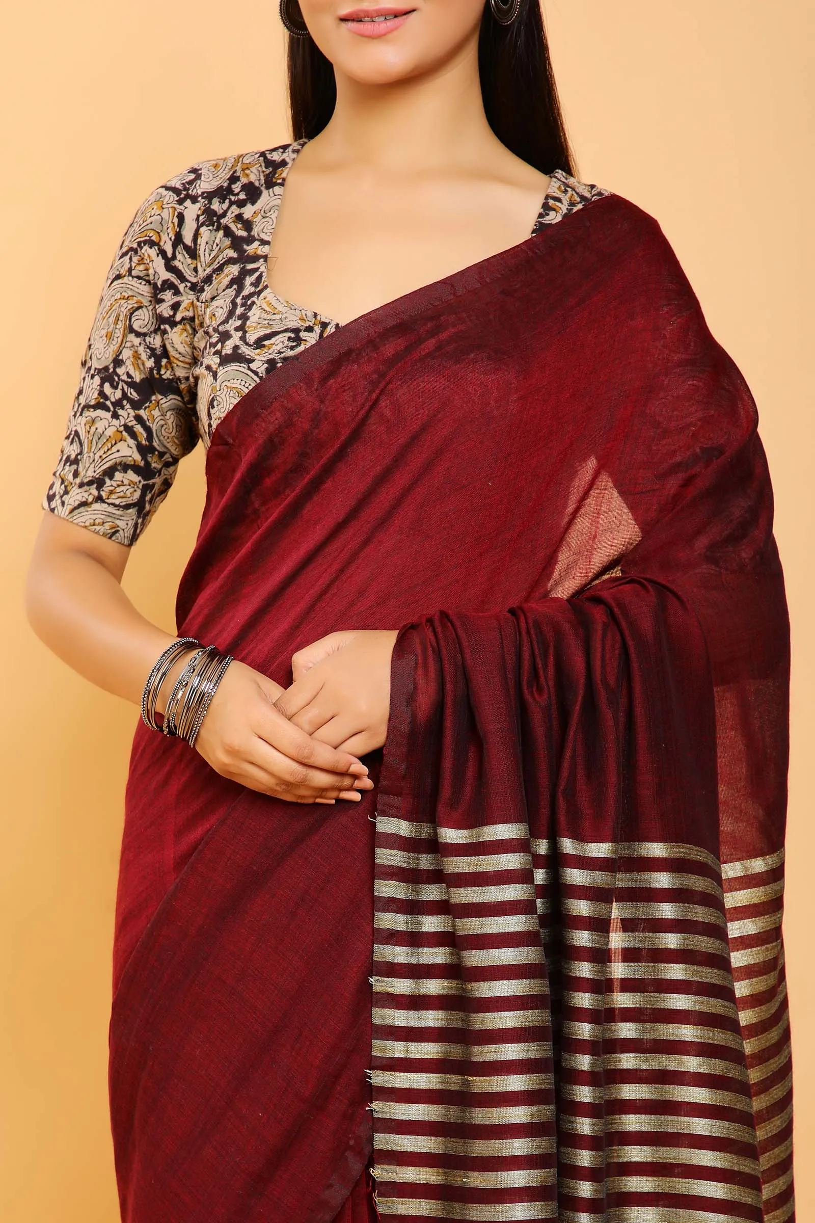 Zaid Cotton Loom Woven Saree