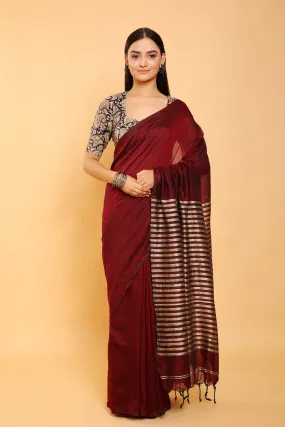 Zaid Cotton Loom Woven Saree